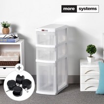 모아시스템즈 프리미엄 하이 3단 플라스틱 서랍장 주방수납장, 단품