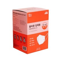 올바른 입체형 비말차단마스크 (KF-AD) 중형 화이트, 30매, 1개