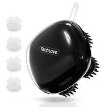 Tech Love 전동 두피 브러시 세안 브러쉬 부착 IPX7 방수 마그넷식 충전 경량 샴푸 브러쉬 두피 케어 무선 건습 양용 집에서 헤드 스파 세안용 헤드 4개 두피용 헤드 4개