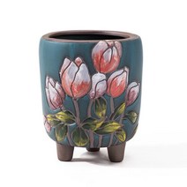 다육맘 수제화분 꽃담분12, 청록