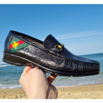 [하크수제화] 주문시 국내제작 A017 천연소가죽 남성 구두 로퍼 블랙