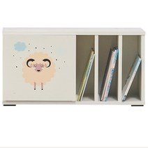 낮은 도어형 이케아 책장 책꽂이 거실 원룸 아이방 유치원 틈새수납장 국내제작 다용도진열대, H6664, 백색란(우)