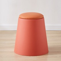 북쪽 의자 둥근 의자 거실 식탁 작은 벤치 간단한 높은 의자 두꺼운 가구 쌓을 수있는 낮은 의자, Carmine 오렌지 소프트 백