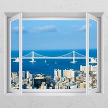기타 바보사랑[꾸밈]광안대교_창문그림액자, B타입-외부창문형