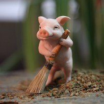 공사 돼지삼형제 소품 미니정원 화단꾸미기 인테리어 장식인형 3종세트, 소제돼지