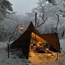티피텐트 캠핑 인디언 장박 감성, 대형 브라운 (6-8인)