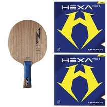 엑시옴 제타 PLUS 탁구 라켓 + 헥사 프로1 러버 부착세트 가성비 입문용, FL(곡선), 헥사프로1(적/흑)