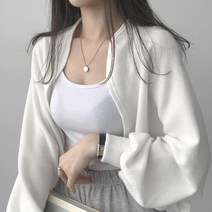 리리의감각 여성 아방핏 퍼프 골지 볼레로 긴팔 크롭 가디건