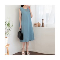 [바바라] [옷장][L~2XL]국내생산/인견_베이직 민소매 롱 원피스/빅사이즈/루즈핏/임부