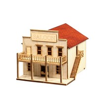 퍼즐피플 3D 영공방 건축물 입체퍼즐모형, 3D목재 웨스턴 살롱 HO 시리즈, 1Ea