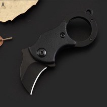 미니 키 체인 Karambit 클로 나이프 3CR13MOV 블레이드 전술 구조 포켓 접는 사냥 EDC 생존 도구, 03 A black