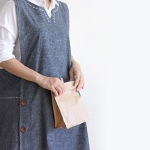 코지앳홈 빅사이즈 내추럴 자수 해지청 앞치마, 1개, 블랙해지
