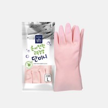 홈에디션명진 단미니 고무장갑 베이비핑크 대 10켤레, 단미니 베이비핑크 10P (L), 대(L)