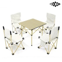 코코프 캠핑 의자테이블 세트 경량 접이식 의자 테이블, 4인중형, 4인테이블 의자4개