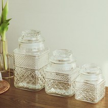 주방 레트로 매실청 레몬청 원두보관함 유리병 다용도, 노블 글라스자 1800ml
