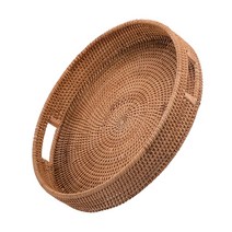 수제 등나무 트레이 보관 바구니 절묘한 과일 보관 접시 1 개, 02 30X5CM