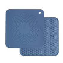 실리콘 인덕션 보호매트 S, 블루, 2개