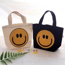 핸드메이드 빅스마일 마실가방 캔버스 에코백 토트백