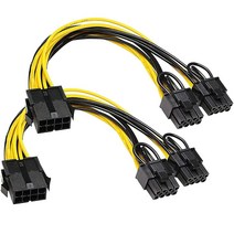 Clodintell 8핀 PCI-E - 2 PCI-E 8핀 (6핀 + 2핀) 전원 케이블 스플리터 PCI 익스프레스 그래픽 카드 커넥터 PC 전원 케이블 GPU 그래픽 비디오 카, Q-12 8 pin