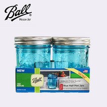 볼 메이슨자 블루 중사이즈 유리병 하프파인트 4p 세트 8oz(224ml), 선택안함, 옵션선택, 옵션선택