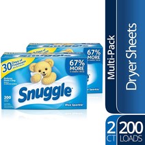 Snuggle 스너글 블루스파클 고농축 200장 2개 건조기 드라이시트