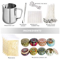 양초만들기 향초 캔들만들기 69 PCS DIY 촛불 금형 세트 만들기 용품 수제 아로마 테라피 키트 안료 간장, 한개옵션0