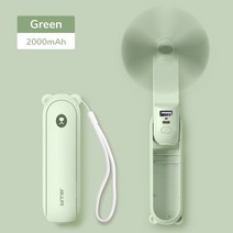 JISULIFE 휴대용 선풍기 3 IN 1 미니 핸드헬드 쿨링 선풍기 저소음 작동 전기 USB 4800mAh 파워뱅크 손전등 기능이 있는 작은 포켓 선풍기 충전, 없음, 2000mAh green F8