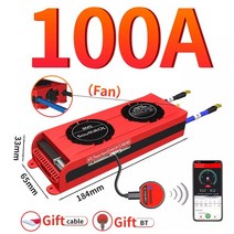 스마트 BMS 4s Lifepo4 블루투스 Lipo 4S ~ 24S 80A 250A USB UART 솔라 시스템 스토리지 배터리 Balanceador de Bateria, LiFePo4 15S 48V BT, 100A-FAN