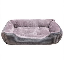고양이 숨숨집 키튼박스 보온집 텐트 새로운 코듀로이 사각형 큰 개 침대 개집 집 103, XXL 90x70cm, 회색