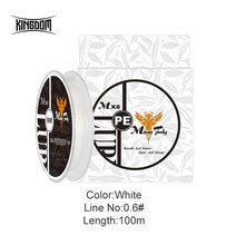 에깅대 애깅대 루어낚시대 왕국 가닥 낚싯줄 주조 멀리 잉어 낚시 도구, 흰색 0.6 100m