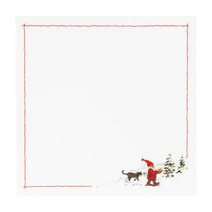 (한정수량) 이케아 크리스마스 VINTER 빈테르 식탁매트 산타 패턴 화이트 레드 37x37cm 104.726.69, 단품
