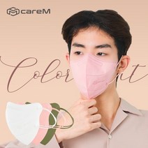 KF94 케어엠 프리패스 컬러마스크 새부리형 1팩/5개입 50매 대형, 그레이