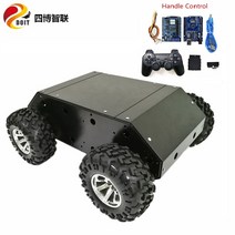 SZDOIT 제어 키트 포함 큰 하중 금속 4WD 스마트 자동차 섀시 드라이브 로봇 플랫폼 130mm 고무 휠 DIY 조, 07 Silver WiFi