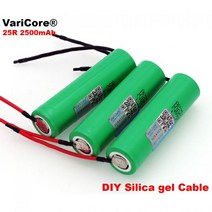 VariCore 18650 2500mAh 충전식 배터리 3.6V INR18650-25R 20A 방전 + DIY 실리카 젤 케이블, 01 10PCS battery