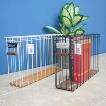 빈티지 컬렉션 사이드바스켓 철제 정리 2color, 크림, 1개