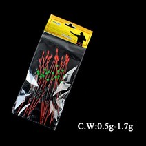 찌낚시대 바다찌낚시대 돌돔낚시대 물고기 겨울 얼음 낚시대 상단 스테인레스 스틸 155mm 5 개/갑 휴대용, 02 C.W 0.5g-1.7g