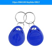 대문번호키 도어락 양문형 자동문 현관문 야외 방수 액세스 제어 키패드 RFID 키보드 시스템 125KHz 카드 리더 금속 터치 컨트롤러 Wiegand2634 초인종, 10pcs Keyfobs ONLY