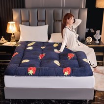 캠핑용야전침대 경량 접이식 간이침대두꺼운 벨벳 부드러운 다다미 매트리스 접이식 침대 쿠션 이불 학생, 01 01_05 200x220cm