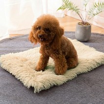 코스트코강아지방석 겨울 개 침대 매트 부드러운 양털 애완 동물 쿠션 집 따뜻한 강아지 고양이 작은 대형 개를위한 잠자는 침대 담요 고양이 사육장 카마 페로, M, 베이지
