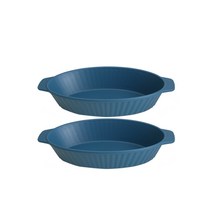 빗살 전자레인지용 그라탕플레이트 그릴 파스타볼, 2개, 블루