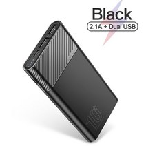 차량밧데리충전기 완속충전기 배터리 카스타터 밧데리 충전기 보조베터리 10000 mAh QC PD 3.0 PoverBank, 02 5V 2.1A Black, 10000mAh