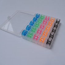 25 개/대 빈 보빈 재봉틀 기계 플라스틱 케이스 스토리지 상자 재봉 기계 스풀 스토리지 케이스 바느질 도, 04 Colorful Bobbins