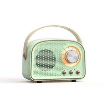 레트로 블루투스 스피커 무선 USB 충전 서브우퍼 빈티지 FM 라디오 클래식 장식 스피커 미니 여행 음악 플레이어, Style2Light Green
