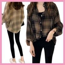 체크 셔츠 블라우스 가오리핏 루즈핏 모던셔츠 2컬러 (재입고완료)