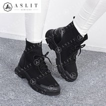 애슬릿 애슬릿 여성 통굽 스판 니트 레이스업 삭스 스니커즈
