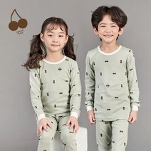 *세일*캐릭모아키즈 30수 유아내복 아동내의 주니어실내복 잠옷 그린체리