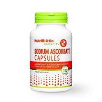 NutriBiotic - 아스코르빈산 나트륨 버퍼드 비타민 C 캡슐 100개 비건 비산성 아스코르빈산보다 소화가 쉬움 필수 면역 지원 및 항산화 보충제 글루텐 및 GMO 프리