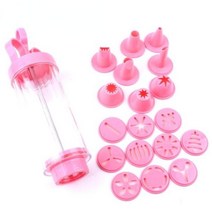 츄러스 기계 메이커 Diy 수동 쿠키 프레스 총 장식 압착 장치 튀김 베이킹 도구, Pink