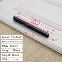 모던한 미니멀리스트 캐비닛 서랍 주방 문 손잡이 블랙 알루미늄 스트레이트 욕실 가구 하드웨어, 15 Black128