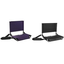 Cascade Mountain Tech 휴대용 간이 의자 접이식 관람석 시트 2개 세트, Purple, Folding Chair + Stadium Seat -